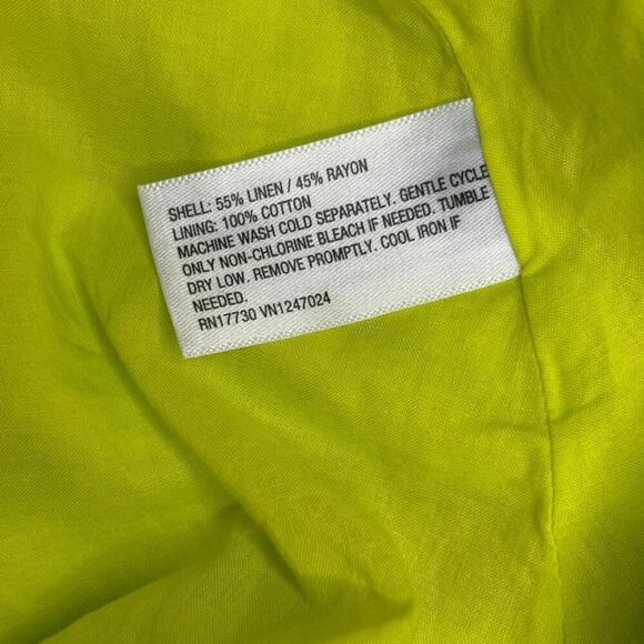 NWT a new day Neon Green Linen Halter A-Line Cover Up Dress Sz S - Picture 6 of 6